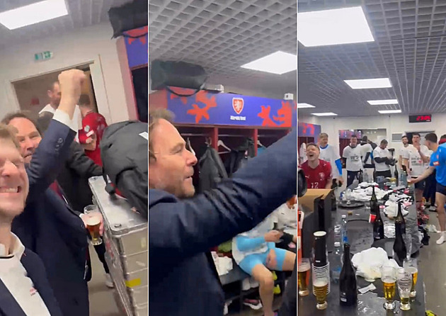 Fotbalisté slavili na hudbu Dary Rolins. Konečně pořádná muzika, ocenil Nedvěd